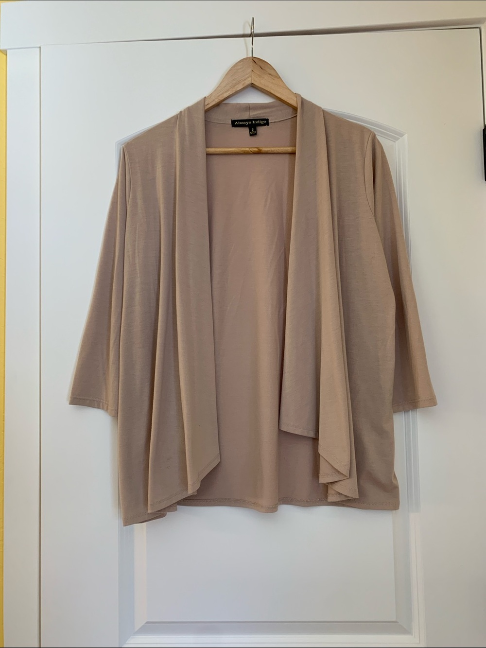 Always Indigo Open-Front Cardigan - Beige